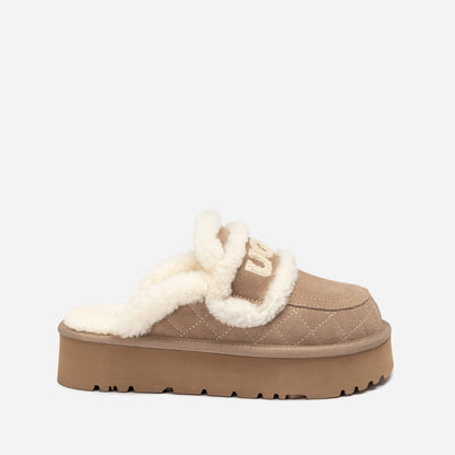 Ugg Violet Matelasse Shearling Platform Slipper