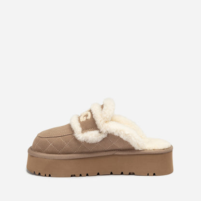 Ugg Violet Matelasse Shearling Platform Slipper