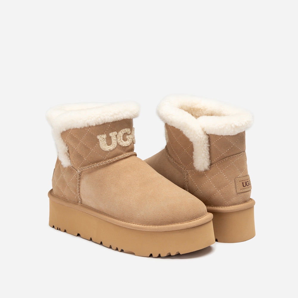 Ugg Bondi Matelasse Platform Shearling Mini Boot