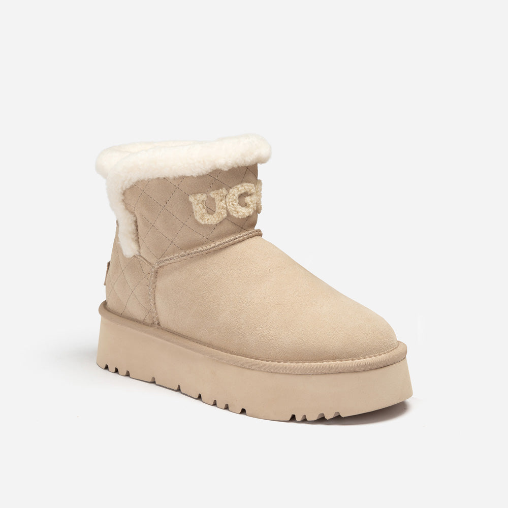 Ugg Bondi Matelasse Platform Shearling Mini Boot