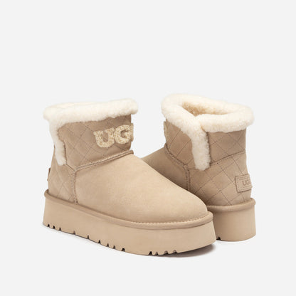 Ugg Bondi Matelasse Platform Shearling Mini Boot