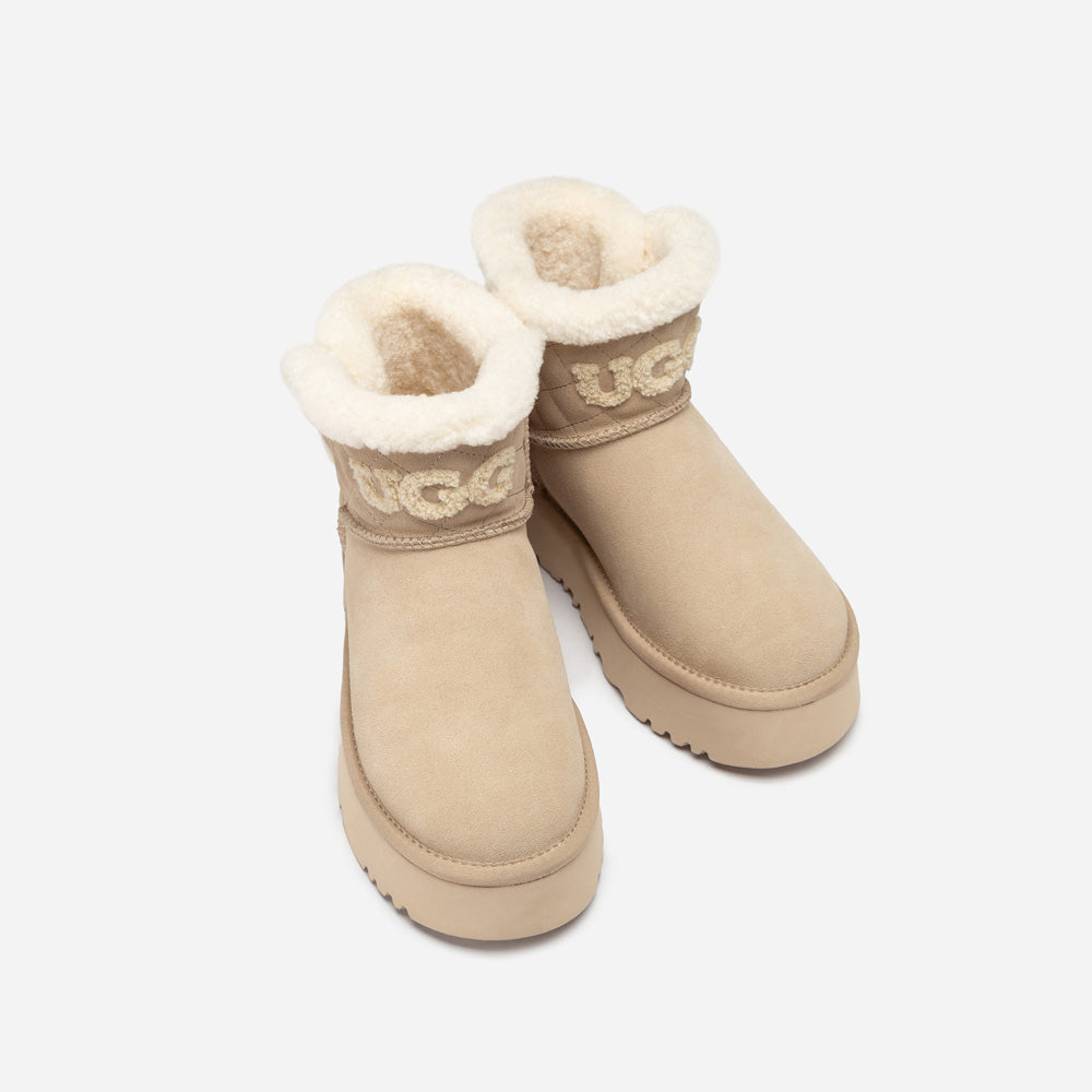 Ugg Bondi Matelasse Platform Shearling Mini Boot