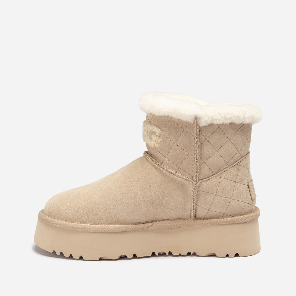 Ugg Bondi Matelasse Platform Shearling Mini Boot