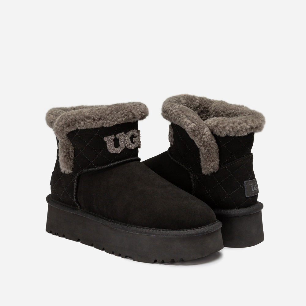 Ugg Bondi Matelasse Platform Shearling Mini Boot