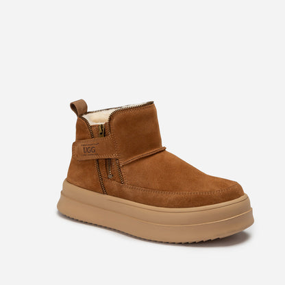 Ugg Tag Zipper Ankle Boots