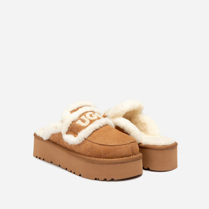 Ugg Violet Matelasse Shearling Platform Slipper