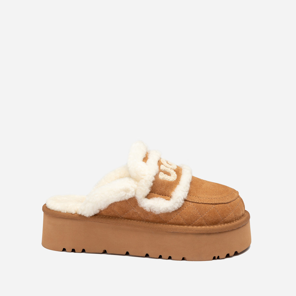 Ugg Violet Matelasse Shearling Platform Slipper
