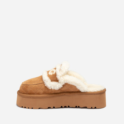 Ugg Violet Matelasse Shearling Platform Slipper