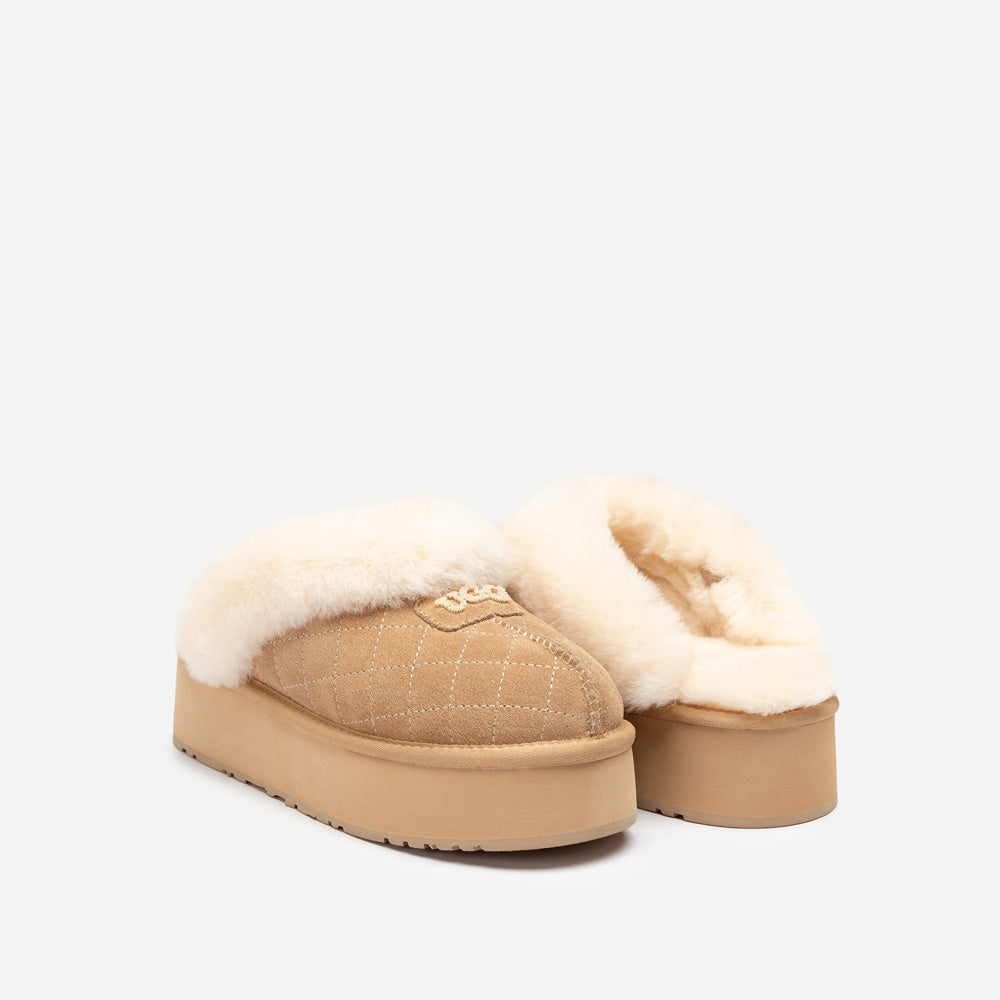 Ugg Coquette Matelassé Logo Platform Slipper (Detachable Feature)