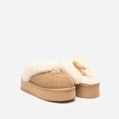 Ugg Coquette Matelassé Logo Platform Slipper (Detachable Feature)