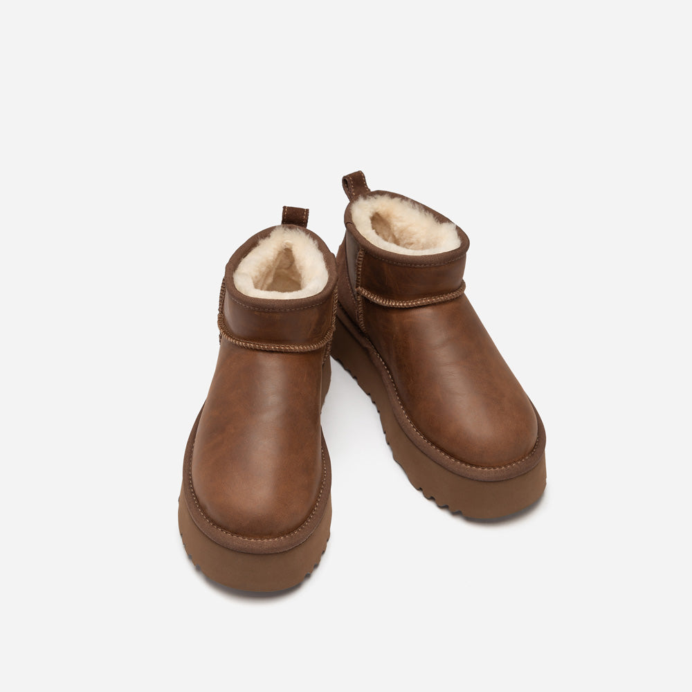 Ugg Classic Platform Ultra Mini Boot (Oiled Leather) (4.5cm)