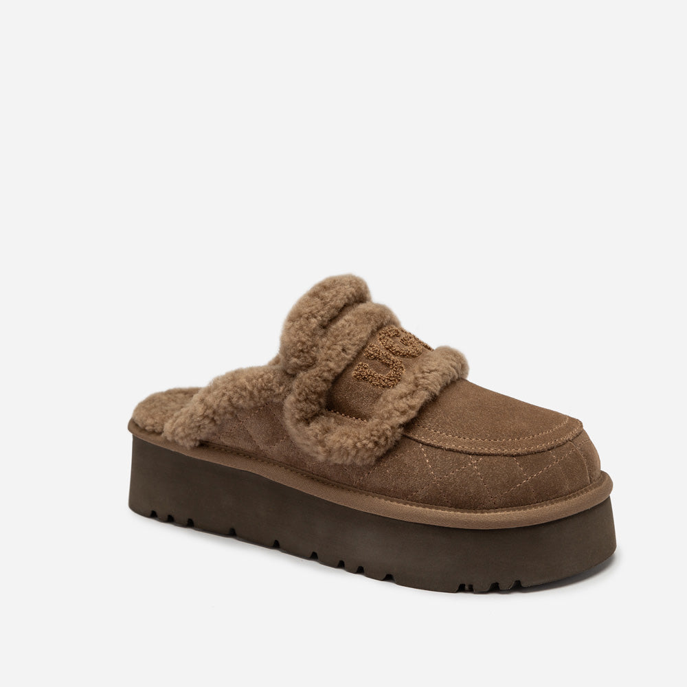 Ugg Violet Matelasse Shearling Platform Slipper