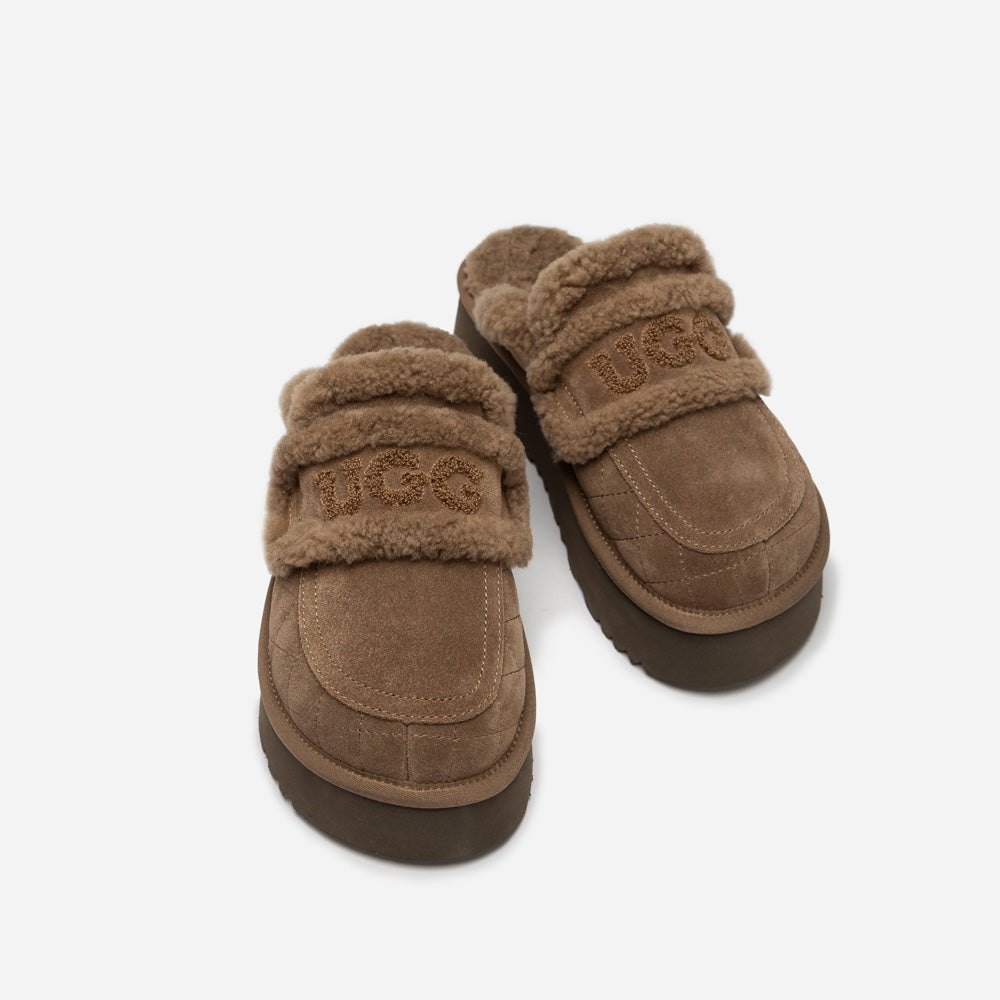 Ugg Violet Matelasse Shearling Platform Slipper