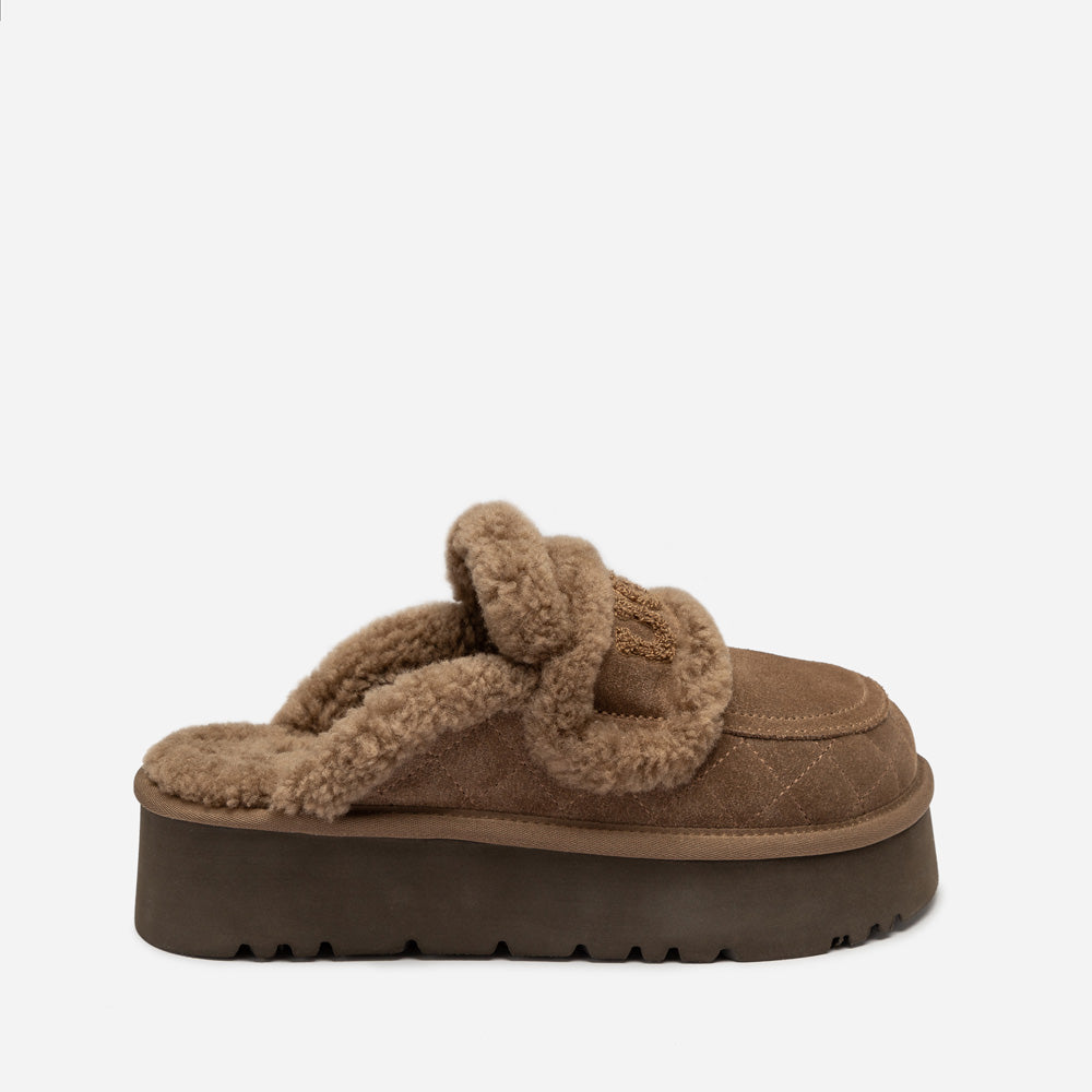 Ugg Violet Matelasse Shearling Platform Slipper