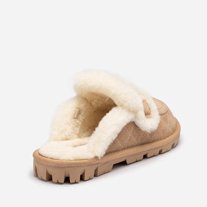 UGG Violet Matelassé Shearling Slipper (Elastic Logo, Detachable Feature)