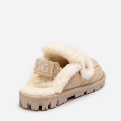 UGG Violet Matelassé Shearling Slipper (Elastic Logo, Detachable Feature)