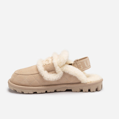 UGG Violet Matelassé Shearling Slipper (Elastic Logo, Detachable Feature)