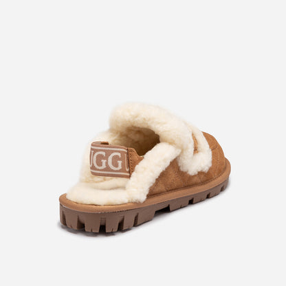 UGG Violet Matelassé Shearling Slipper (Elastic Logo, Detachable Feature)