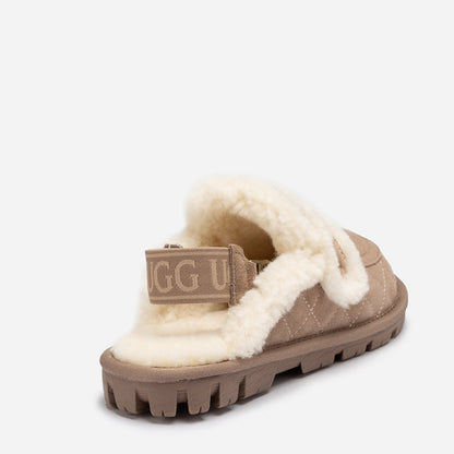 UGG Violet Matelassé Shearling Slipper (Elastic Logo, Detachable Feature)