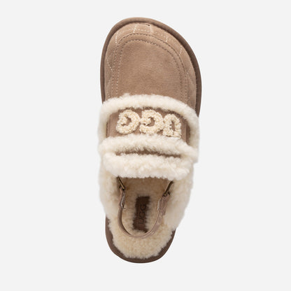 UGG Violet Matelassé Shearling Slipper (Elastic Logo, Detachable Feature)
