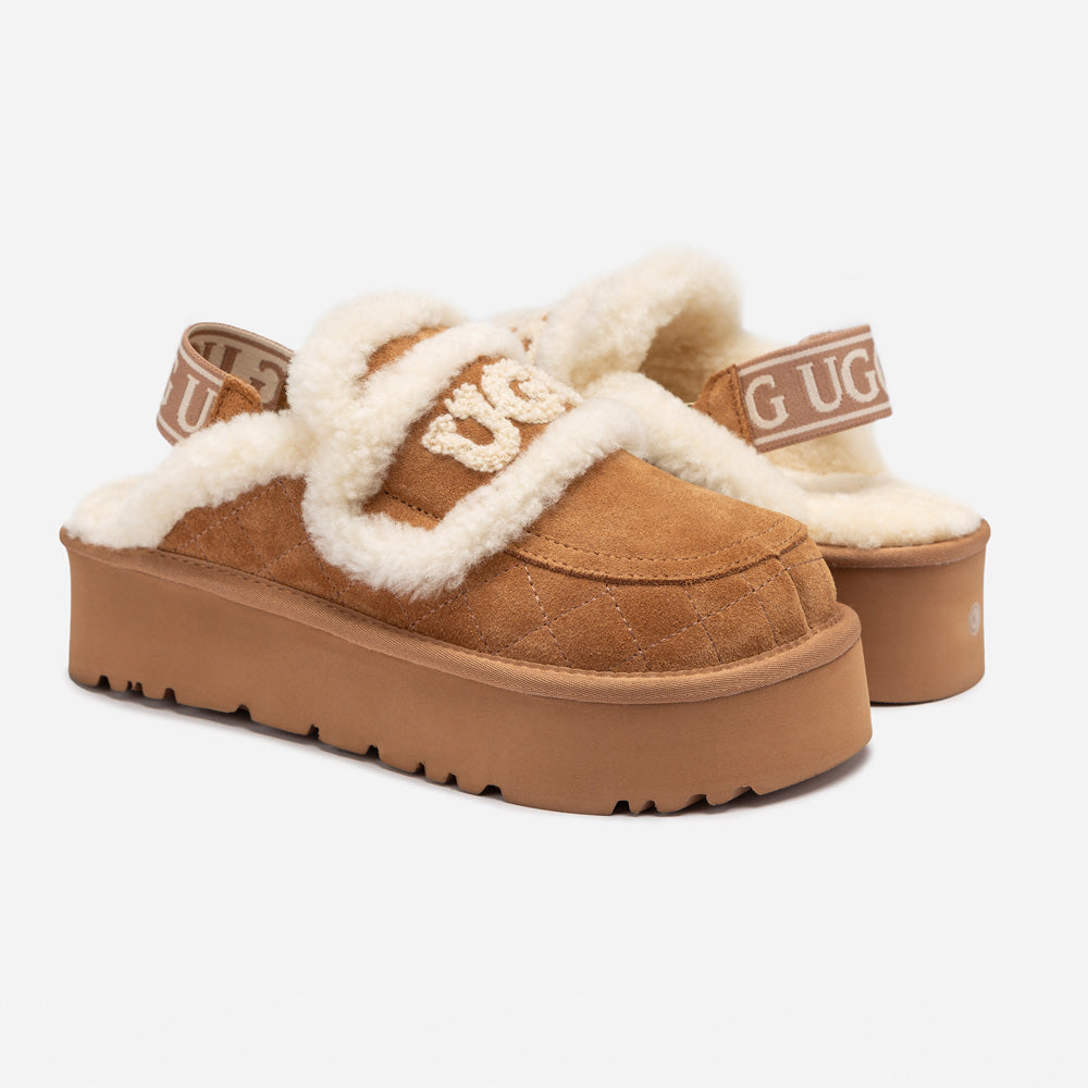 Ugg Violet Matelassé Shearling Platform Slipper (Detachable Feature)