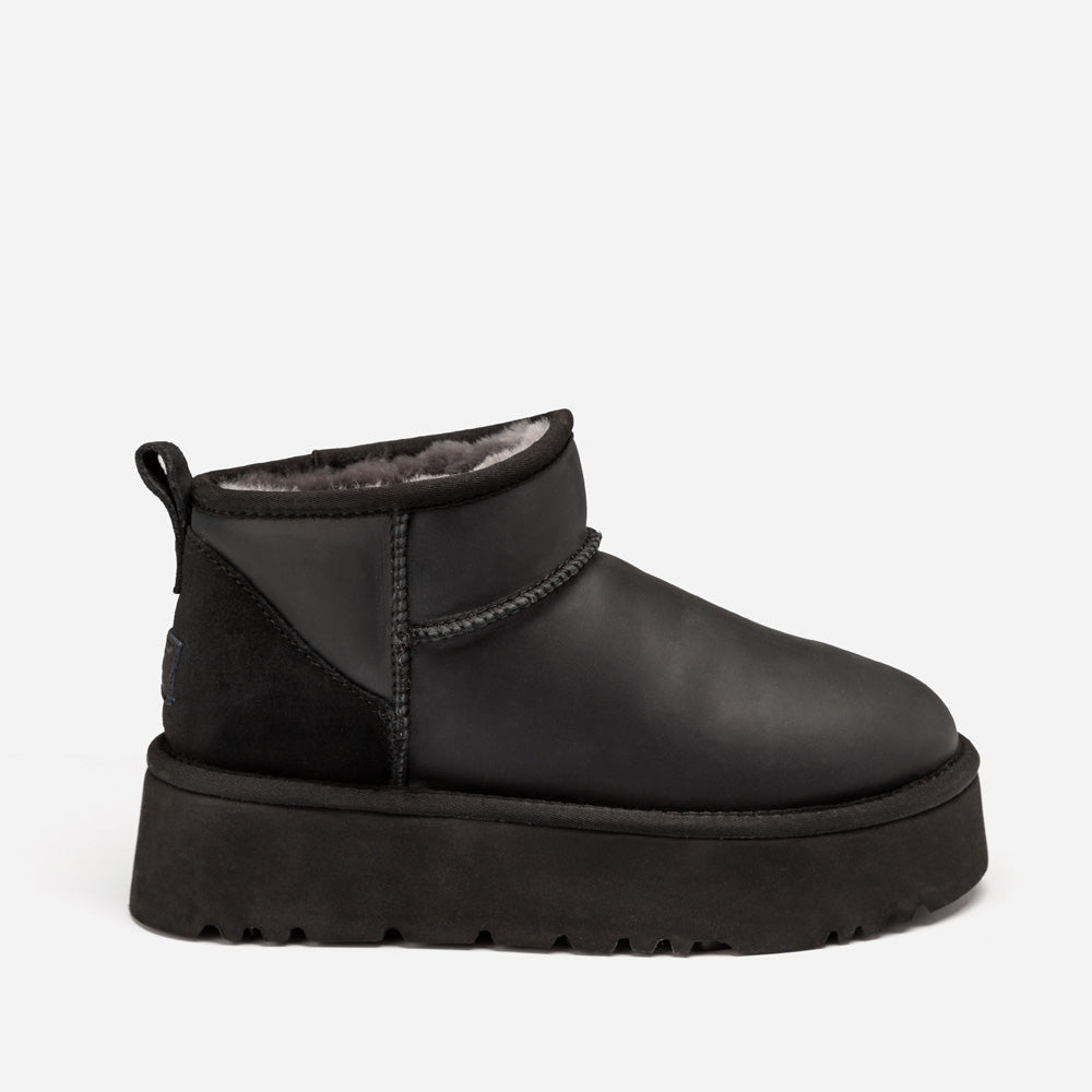Ugg Classic Platform Ultra Mini Boot (Oiled Leather) (4.5cm)