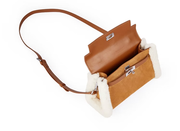 UGG Fluffy Wool Adjustable Strap Kelvy Bag